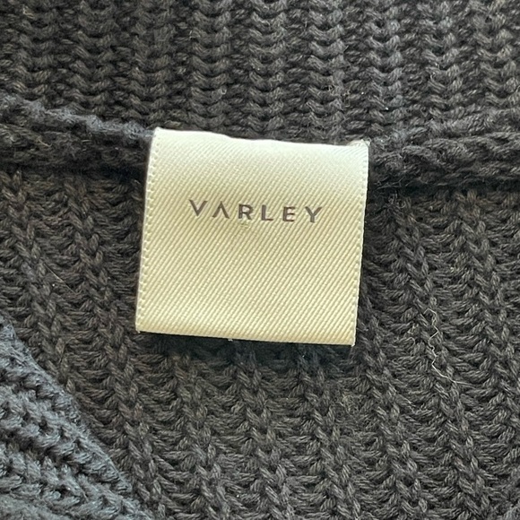 Varley Willard 1/2 Zip Knit Sweater, Black and Gray, High Neck, Relaxed, XS - Picture 6 of 16